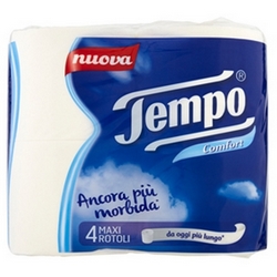 Tempo Comfort Toilet Paper Maxi-Rolls - Product page: https://www.farmamica.com/store/dettview_l2.php?id=11711